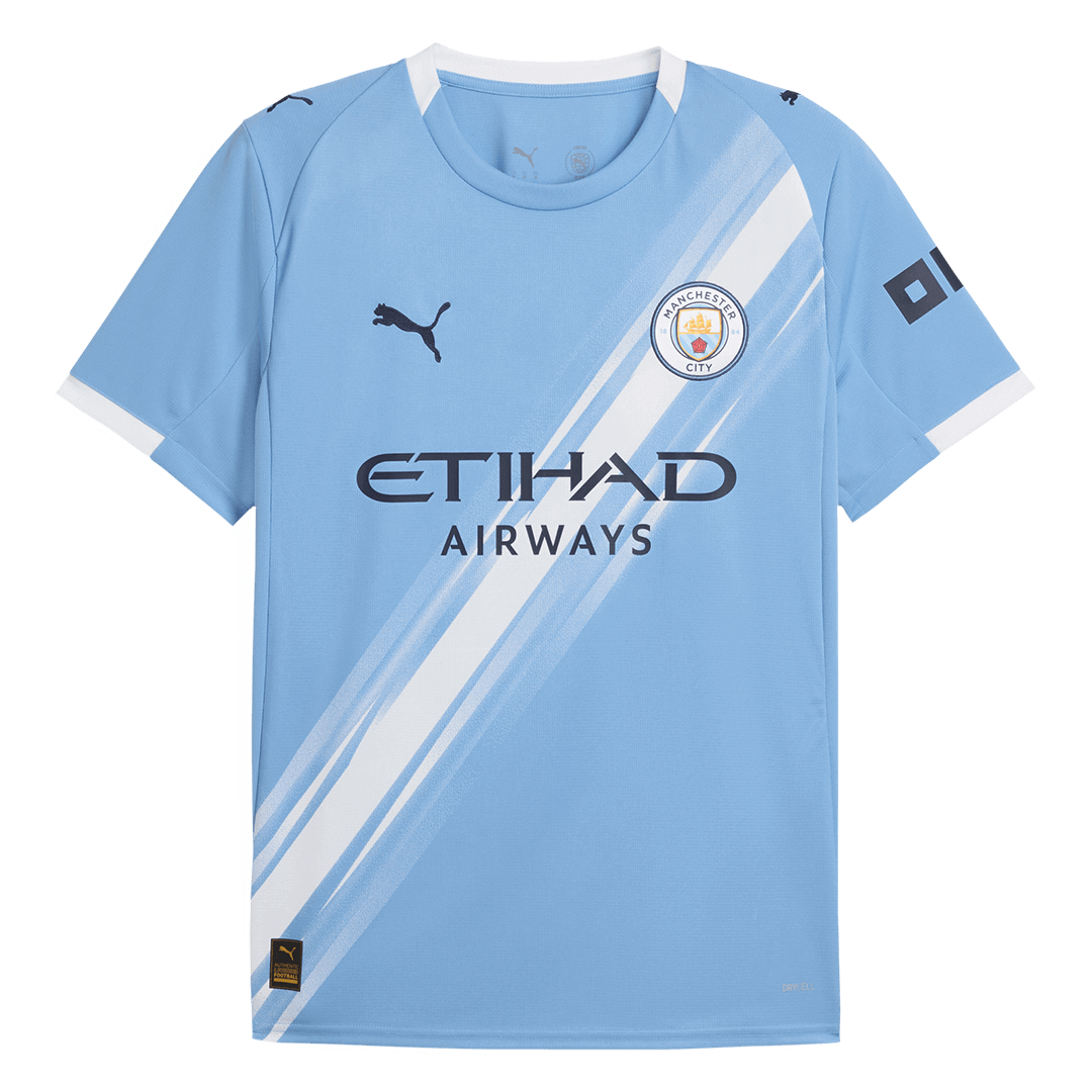 RODRIGO #16 Manchester City Home Soccer Jersey 2025/26 Blue