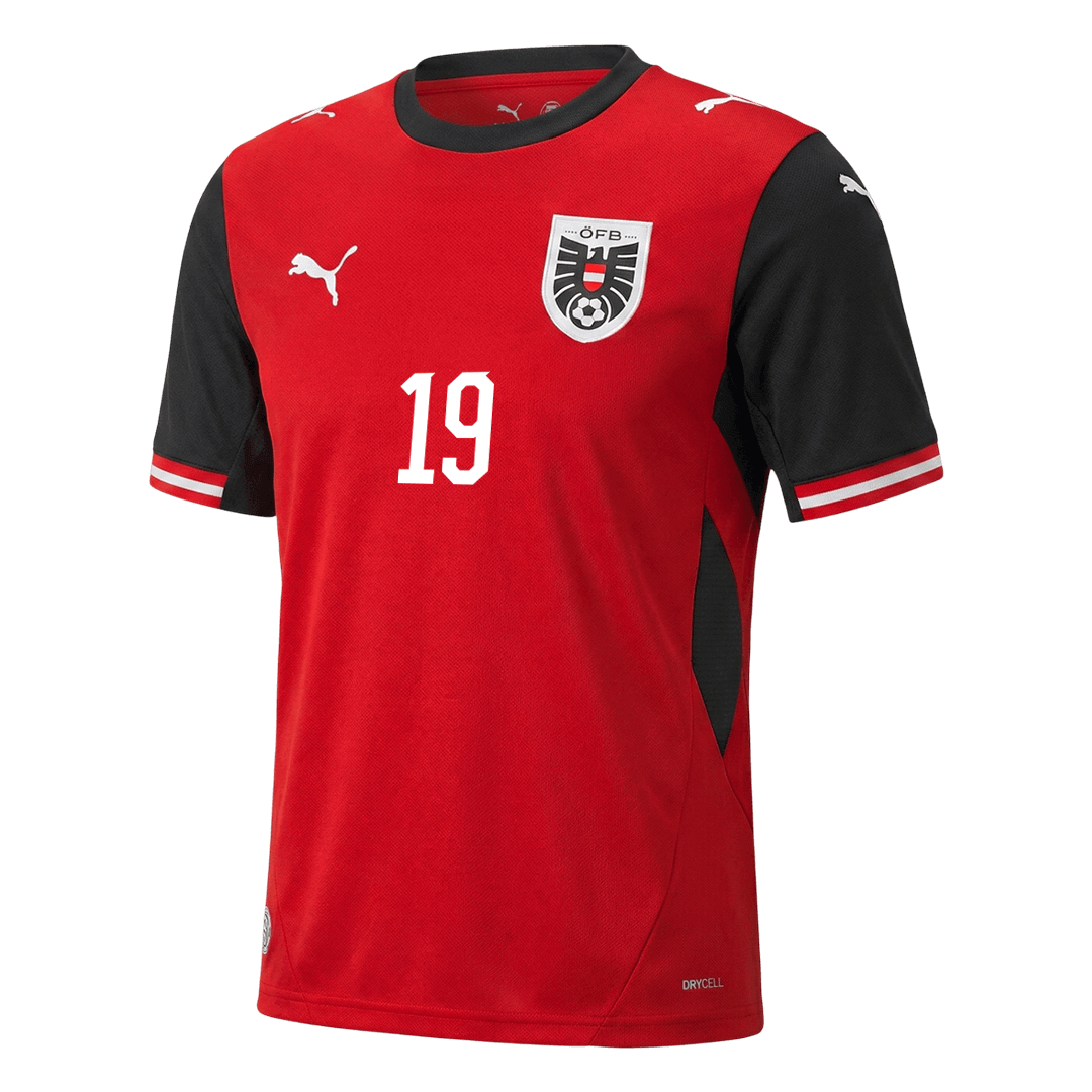 BAUMGARTNER#19 Austria Home Soccer Jersey World Cup 2026 Red