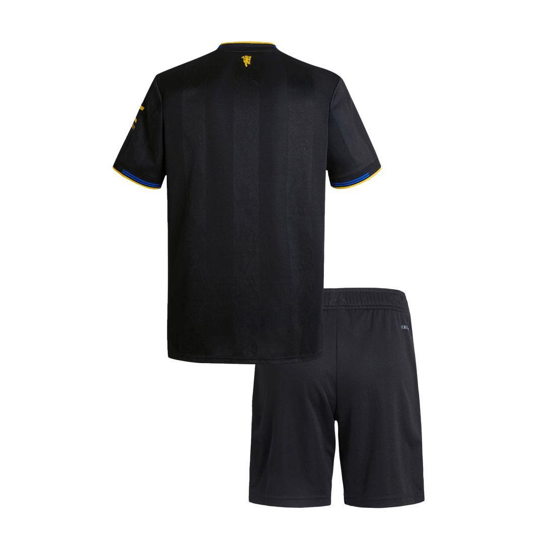 Manchester United Third Away Kids Soccer Jerseys Kit 2025/26