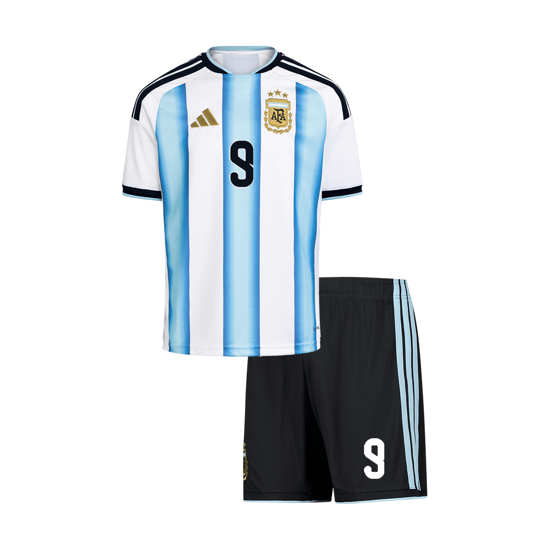 J.ÁLVAREZ #9 Argentina Home World Cup Kids Soccer Jerseys Kit 2026