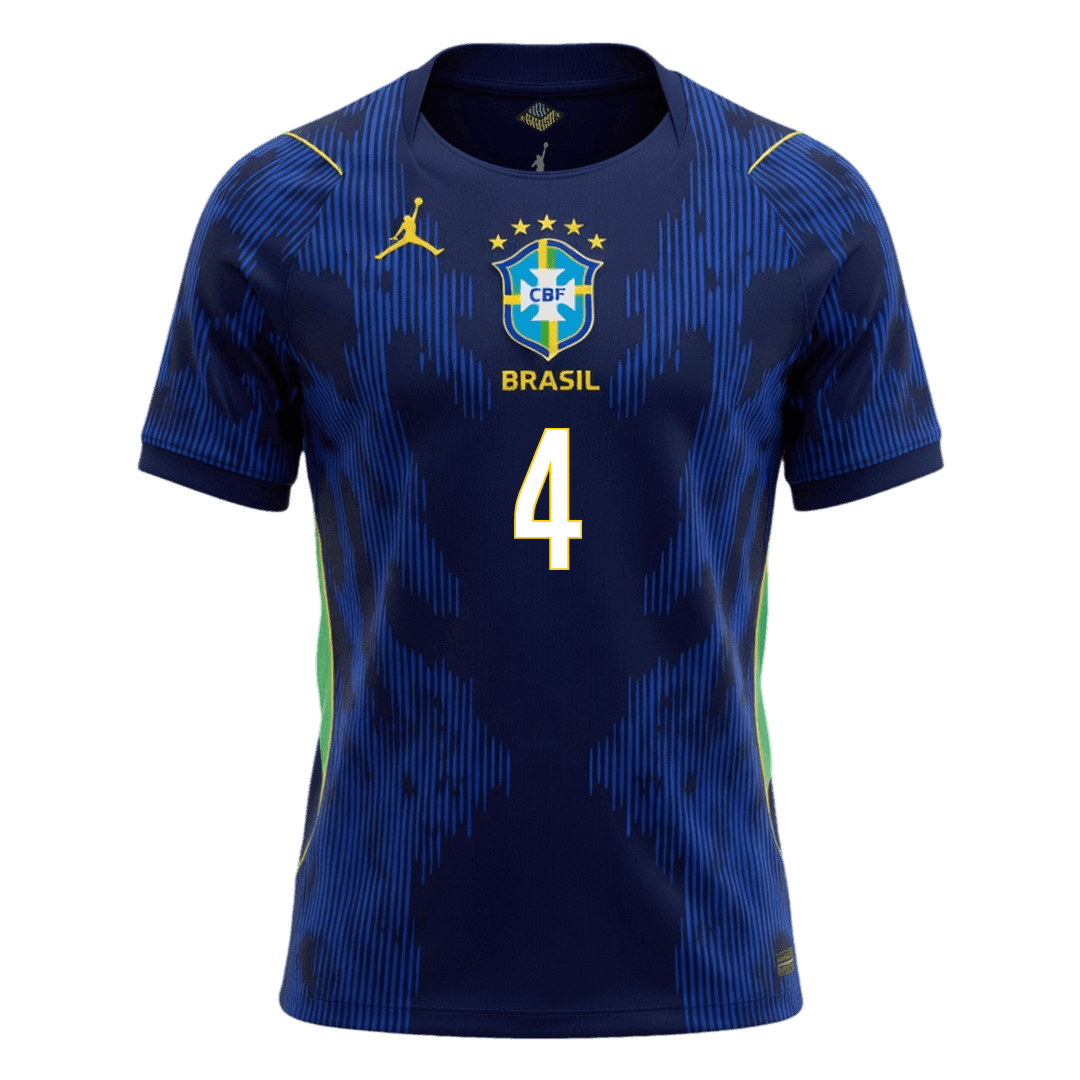 MARQUINHOS #4 Brazil Away Soccer Jersey World Cup 2026