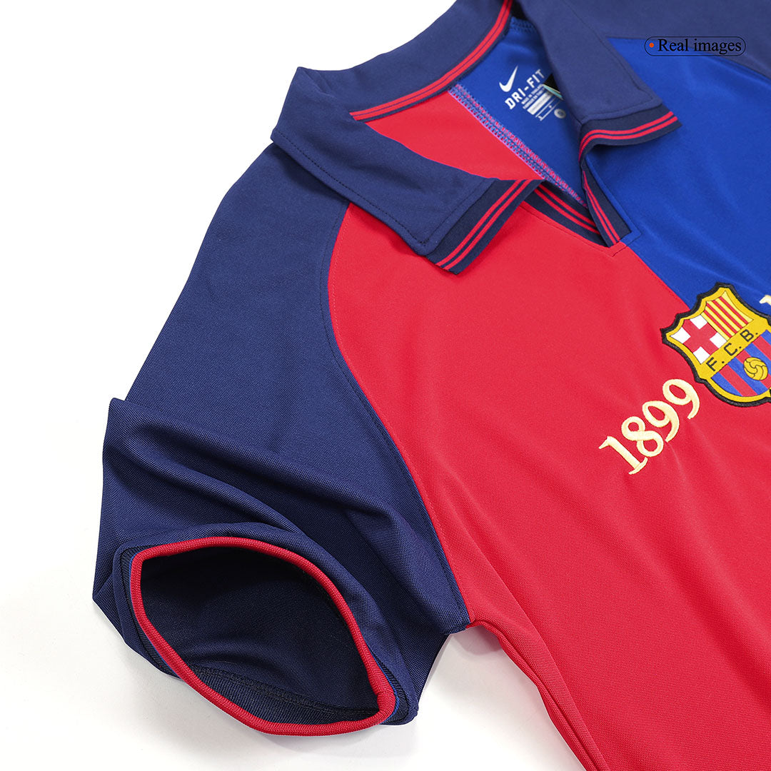 Retro Jersey KLUIVERT #9 Barcelona Retro Jersey Home Soccer Shirt 1999/00 100th Anniversary