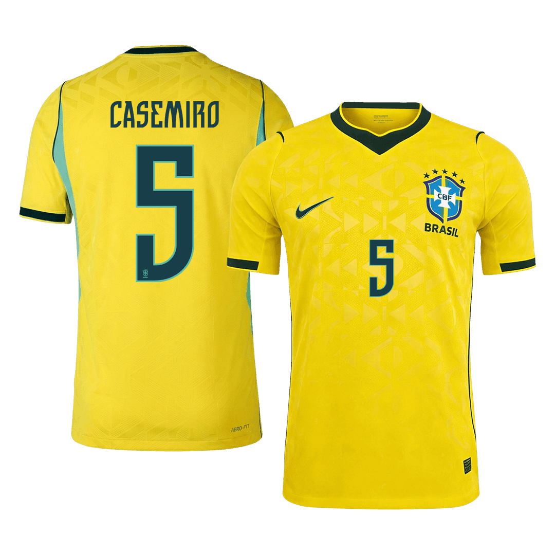 CASEMIRO #5 Brazil Home Player Version Jersey World Cup 2026
