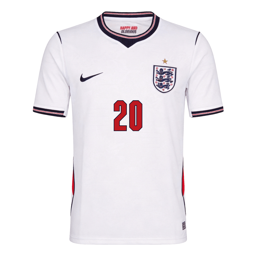 PALMER #20 England Home Soccer Jersey World Cup 2026