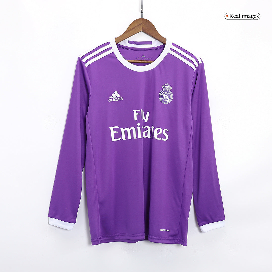 RONALDO #7 Real Madrid Retro Jersey Away Long Sleeve Soccer Shirt 2016/17