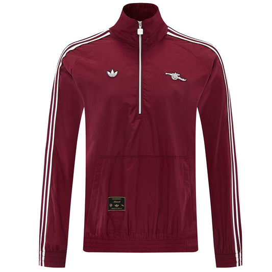 Arsenal 1/2 Zipper Windbreaker Jacket Red 2026
