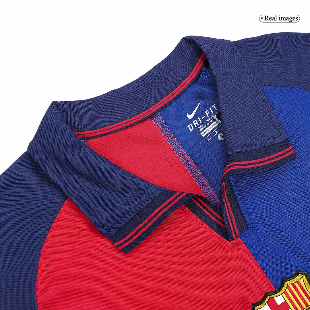 Retro Jersey RIVALDO #11 Barcelona Retro Jersey Home Soccer Shirt 1999/00 100th Anniversary