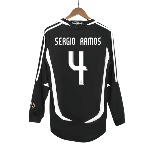 Retro Jersey ERGIO RAMOS #4 Real Madrid Retro Jersey Away Soccer Shirt 2006/07