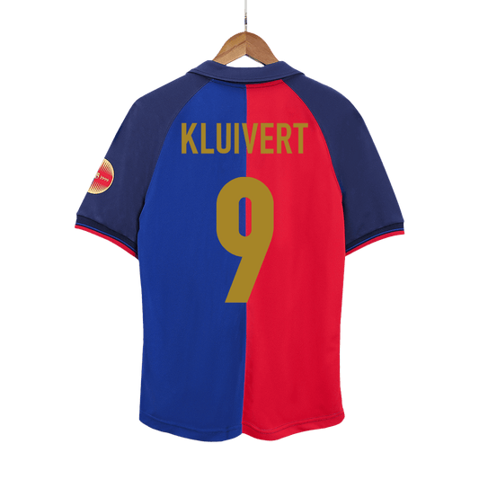 Retro Jersey KLUIVERT #9 Barcelona Retro Jersey Home Soccer Shirt 1999/00 100th Anniversary