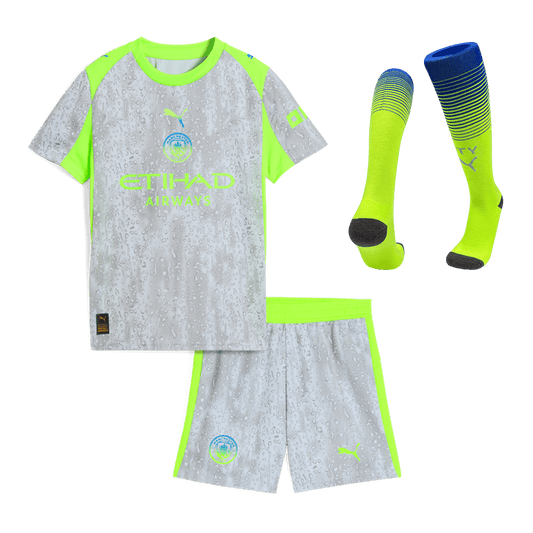 Manchester City Third Away Kids Soccer Jerseys Full Kit 2025/26