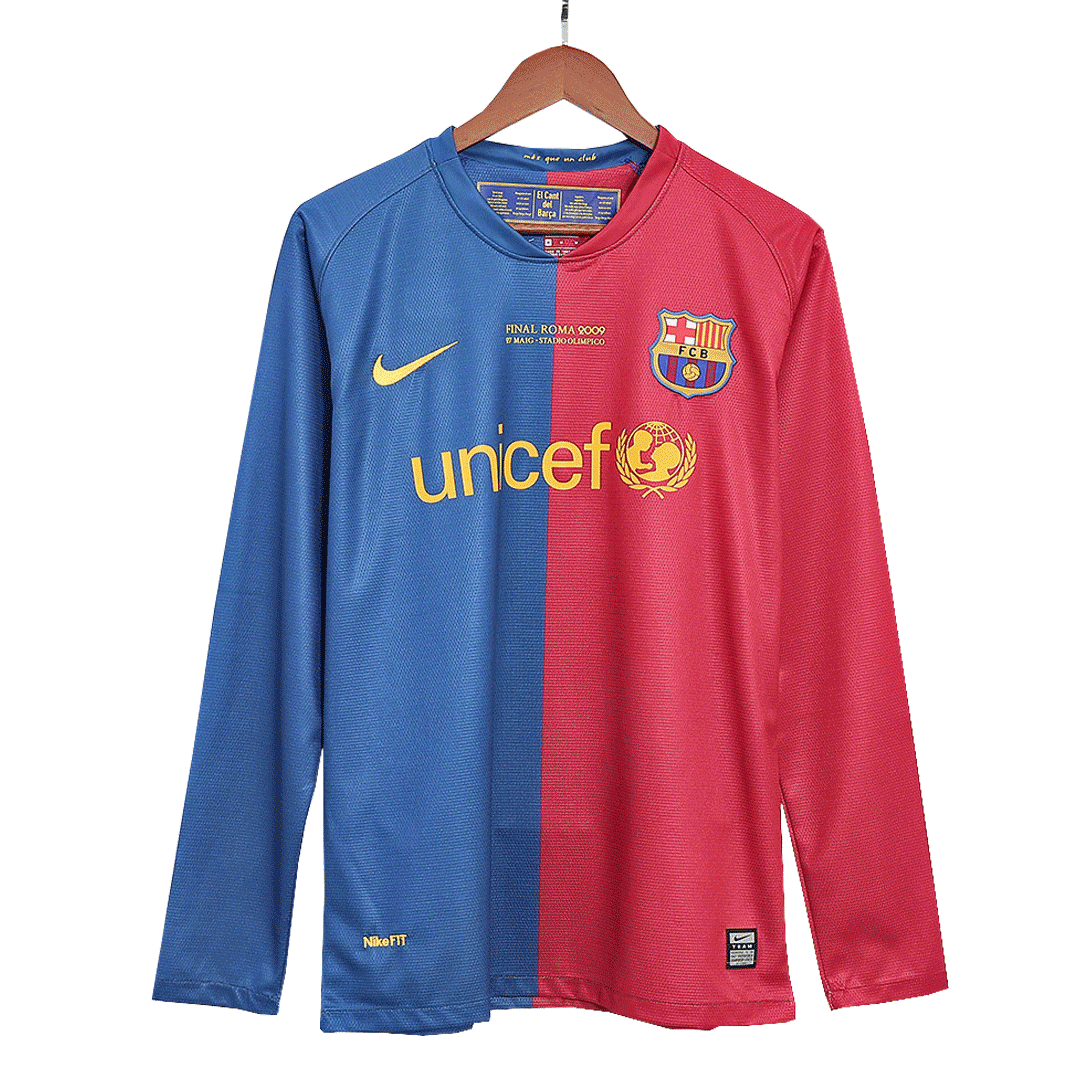 Retro Jersey ETO'O #9 Barcelona Retro Jersey Home Long Sleeve Soccer Shirt 2008/09 - UCL Final