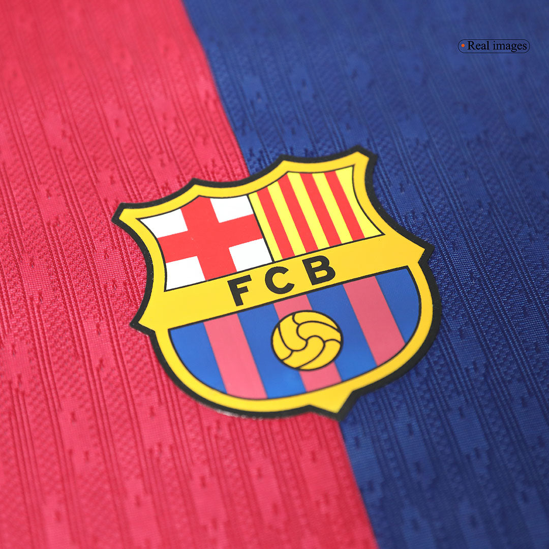 RAPHINHA #11 Authentic Barcelona Home Soccer Jersey 2024/25 Red&Blue - UCL (Spotify Logo Without Text)