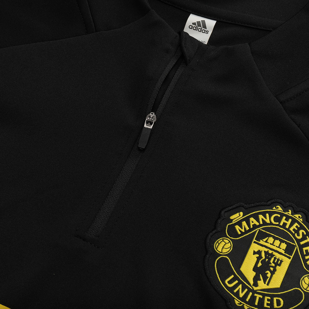 Manchester United 1/4 Zip Tracksuit 2025/26 Kids Black