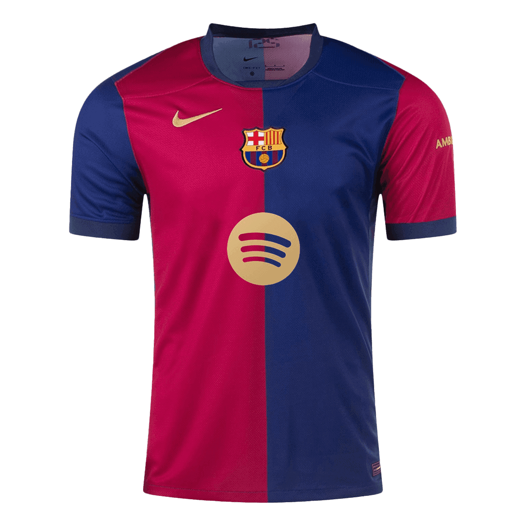 Gift-Barcelona Home Soccer Jersey 2024/25 - Spotify Logo Without Text