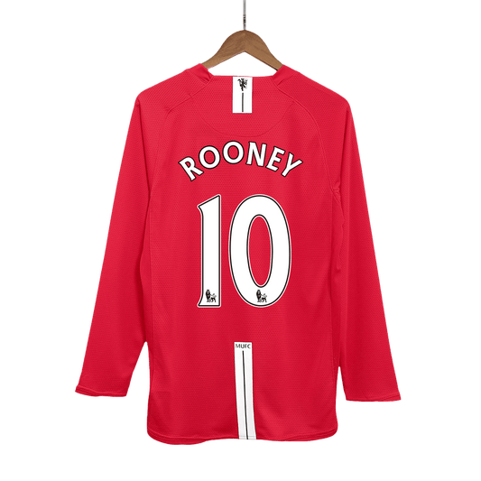 Retro Jersey ROONEY #10 Manchester United Retro Jersey Home Soccer Shirt 2007/08
