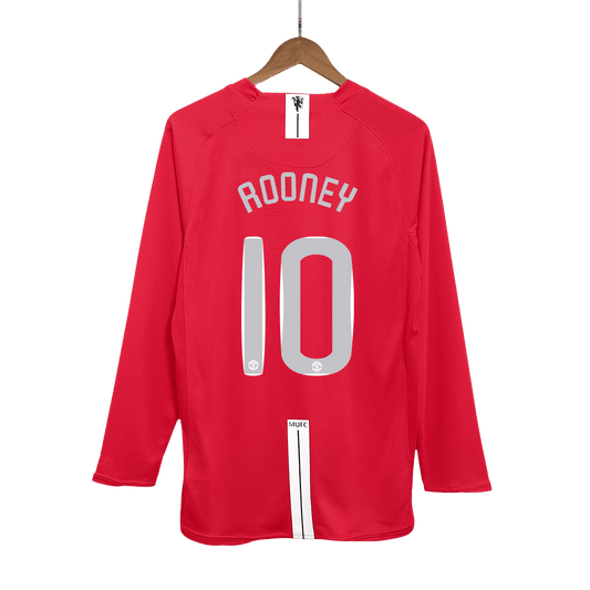 ROONEY #10 Manchester United Retro Jersey Home Soccer Shirt 2007/08 - UCL Final