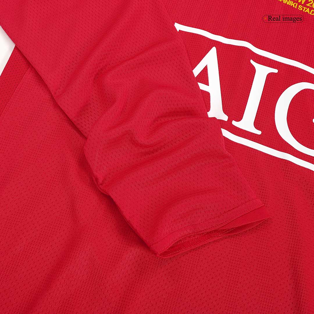 SCHOLES #18 Manchester United Retro Jersey Home Soccer Shirt 2007/08 - UCL Final