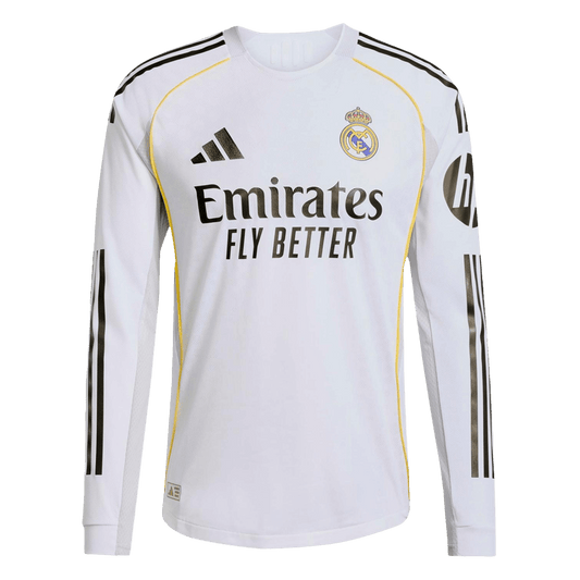 Player Version Real Madrid Home Long Sleeve Soccer Jersey 2025/26