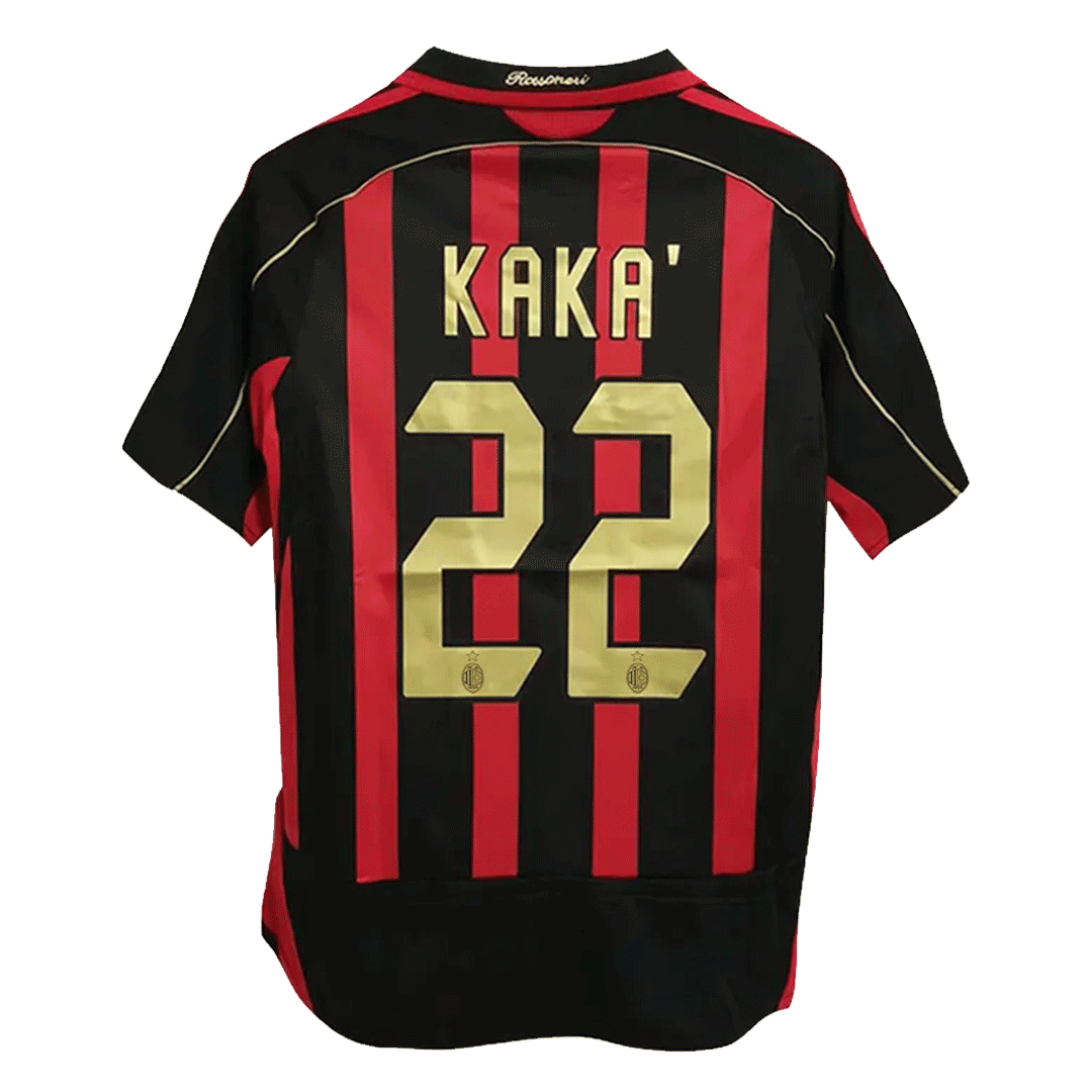AC Milan KAKA' #22 Retro Jersey Home Soccer Shirt 2006/07