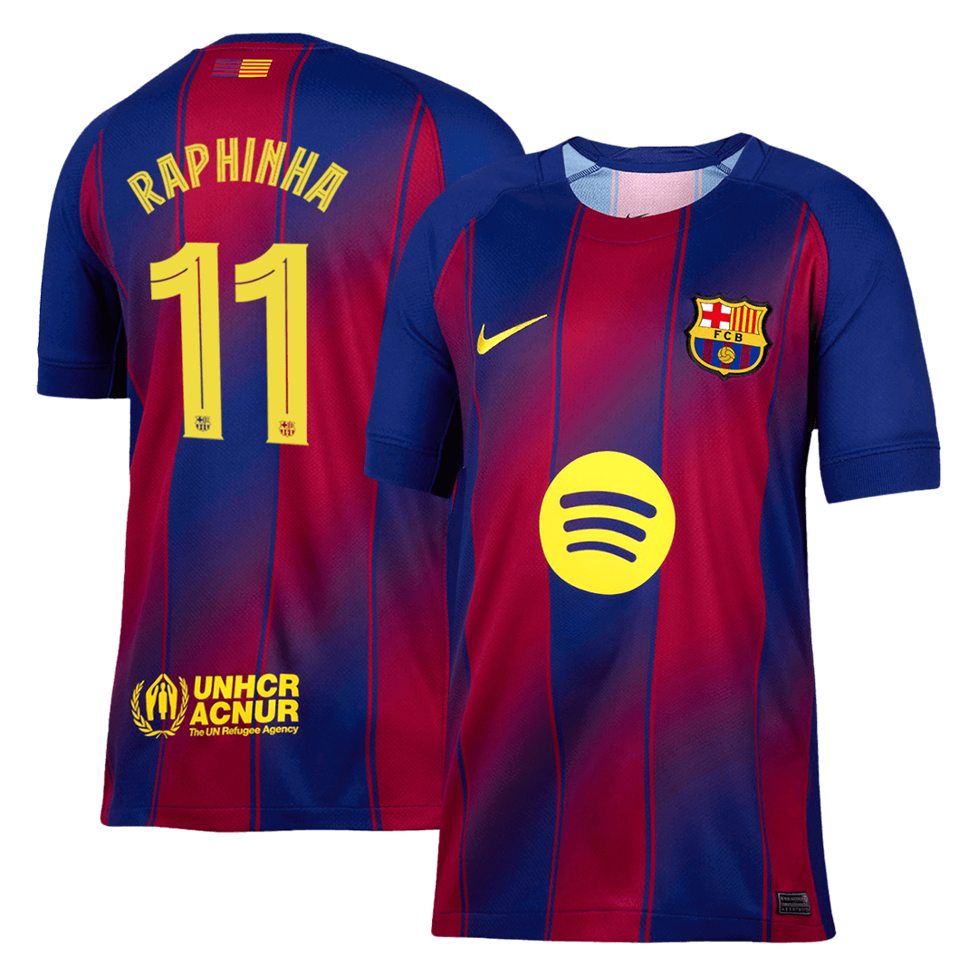 RAPHINHA #11 Barcelona Soccer Jersey Home Custom Shirt 2025/26 - UCL