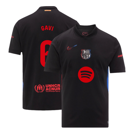 Barcelona GAVI #6 Soccer Jersey Away Custom Shirt 2024/25 Spotify Logo Without Text