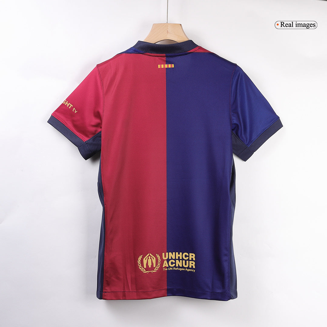 LEWANDOWSKI Barcelona Jersey Custom #9 Soccer Jersey Home 2024/25 Spotify Logo Without Text