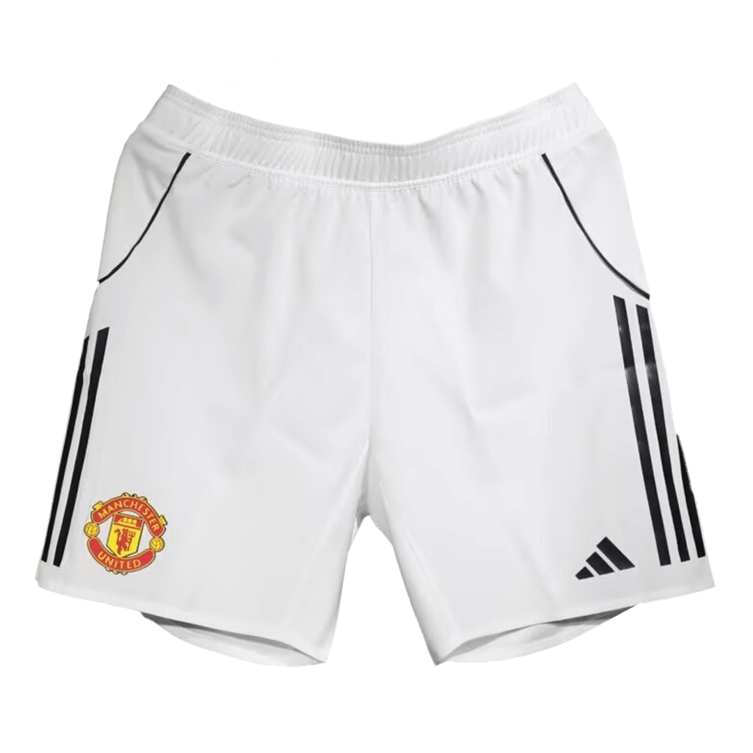 Manchester United Home Authentic White Soccer Shorts 2025/26