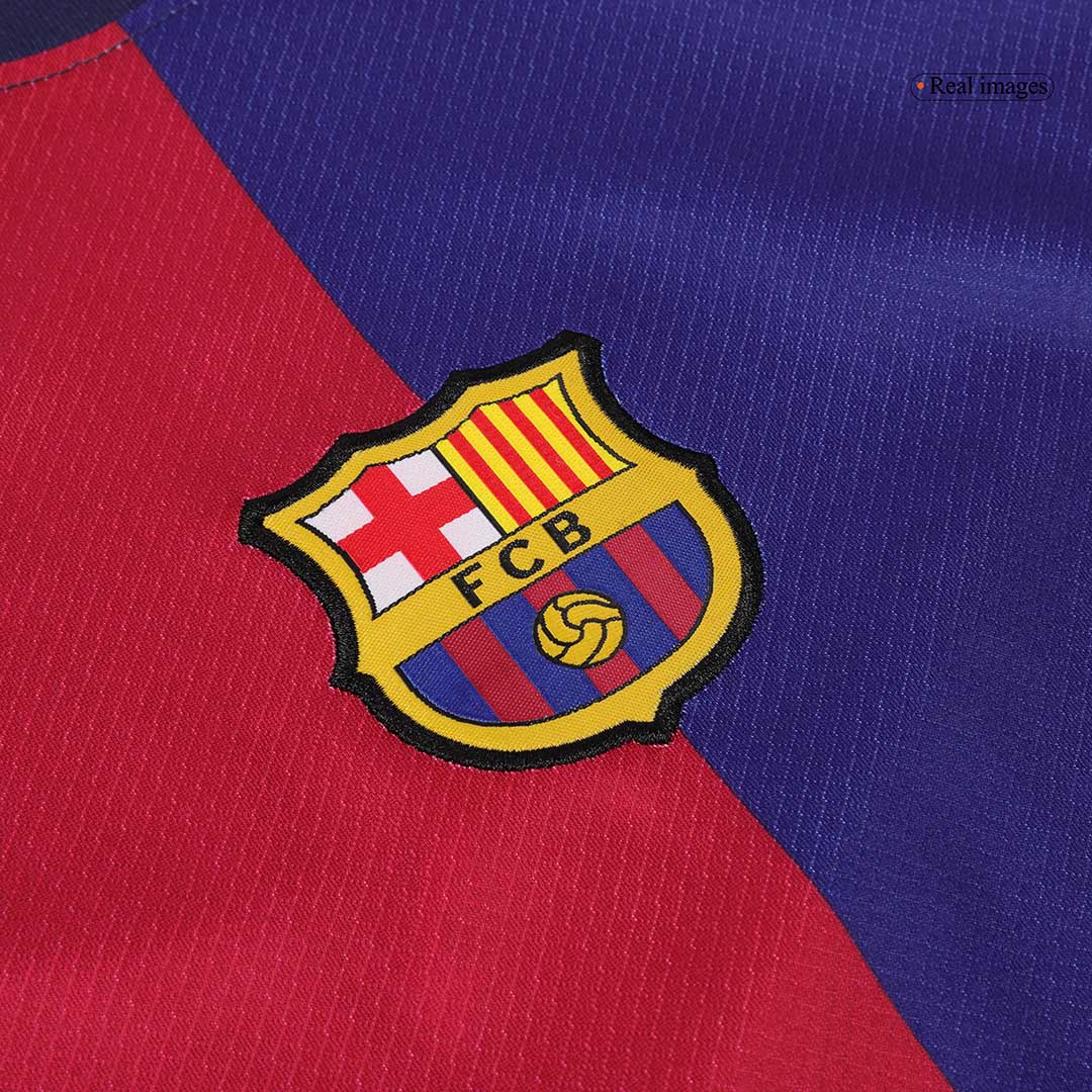 Gift-Kid's Barcelona Home Spotify Logo Without Text Soccer Jersey Kit(Shirt+Shorts) 2024/25