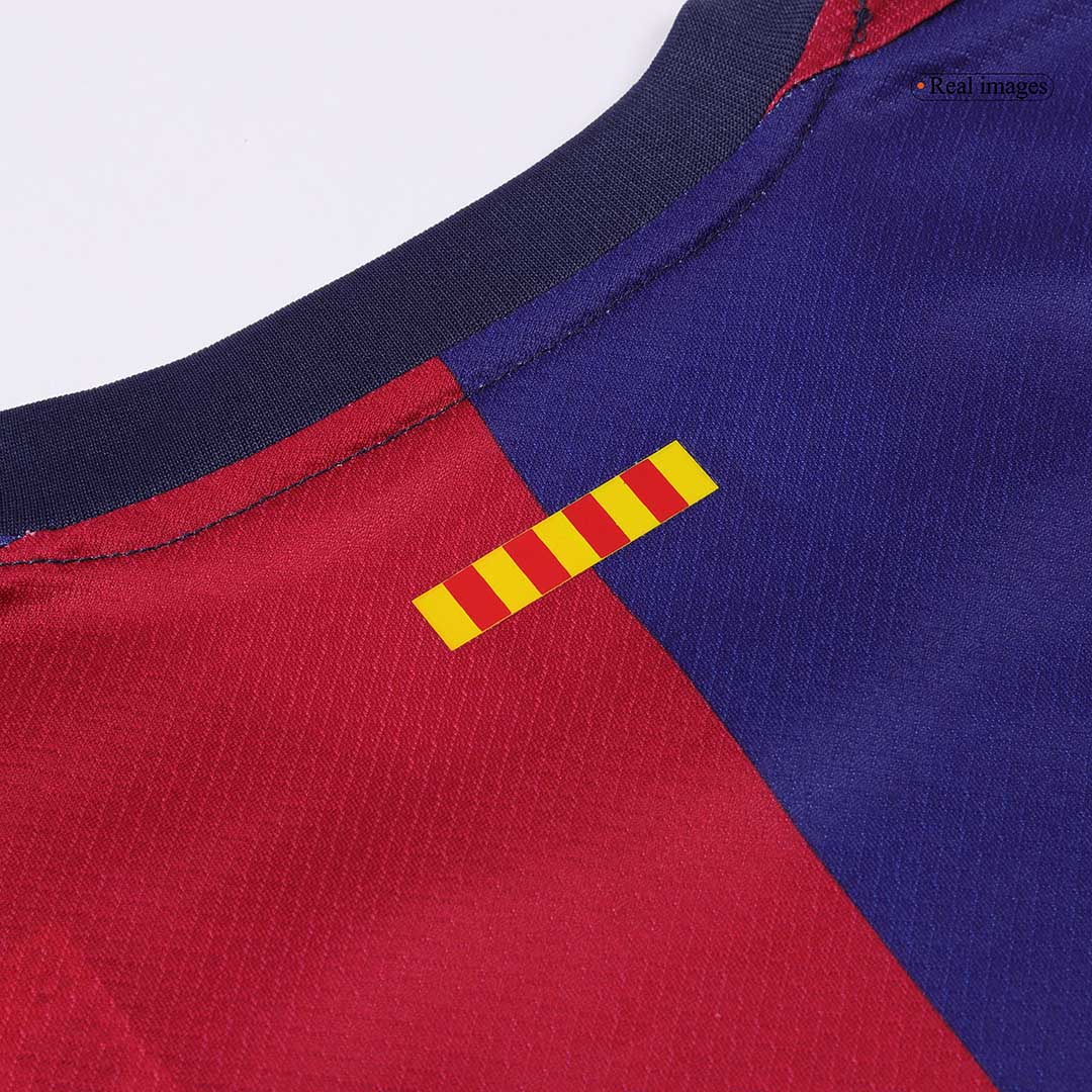 Gift-Kid's Barcelona Home Spotify Logo Without Text Soccer Jersey Kit(Shirt+Shorts) 2024/25