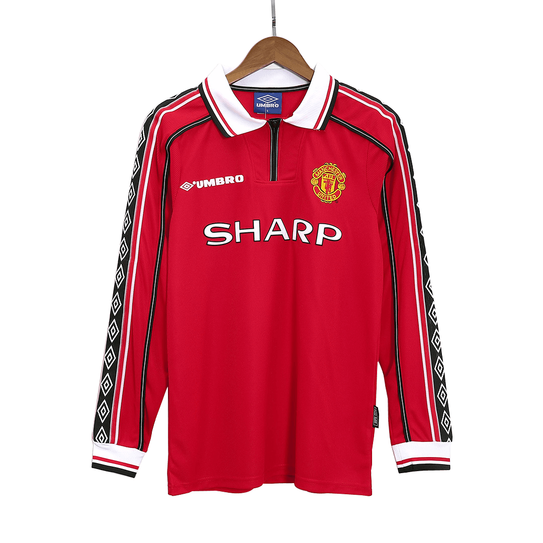 Retro Soccer Jersey Manchester United Home Long Sleeve 1998/99