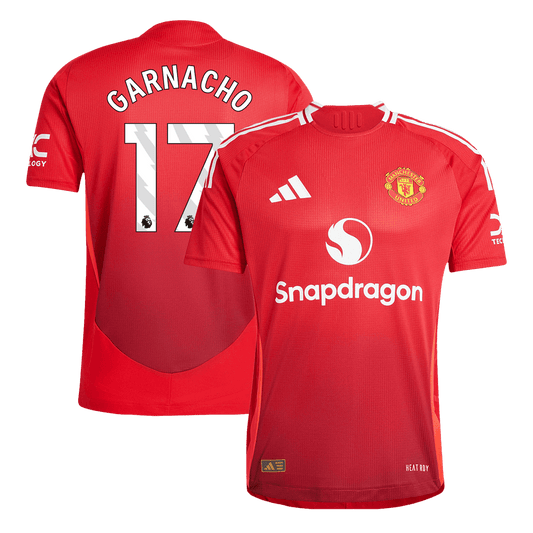 Authentic GARNACHO #17 Soccer Jersey Manchester United Home Shirt 2024/25