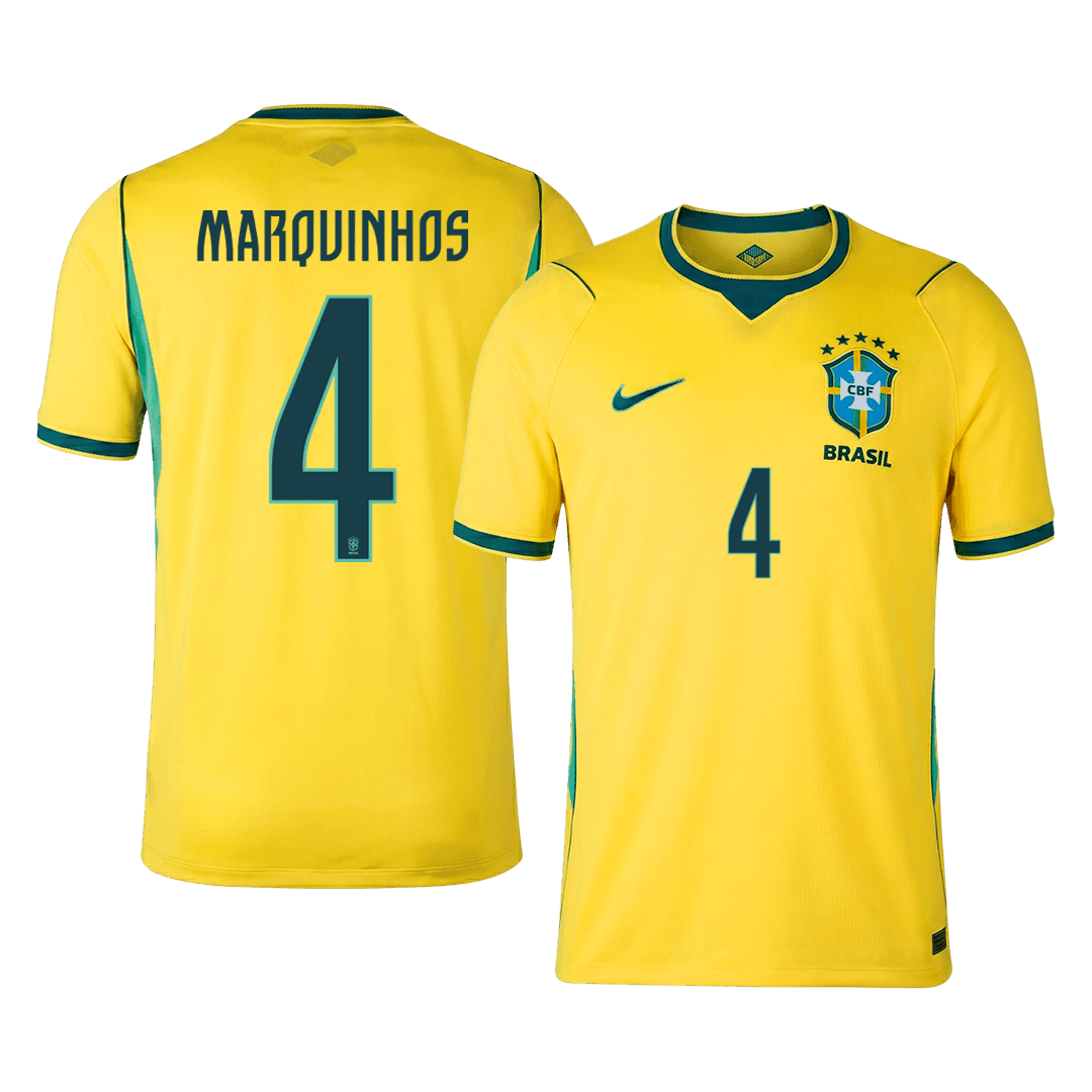MARQUINHOS #4 Brazil Home Soccer Jersey World Cup 2026