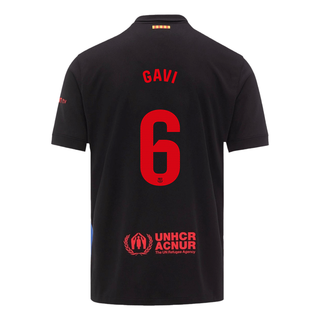 Barcelona GAVI #6 Soccer Jersey Away Custom Shirt 2024/25 Spotify Logo Without Text
