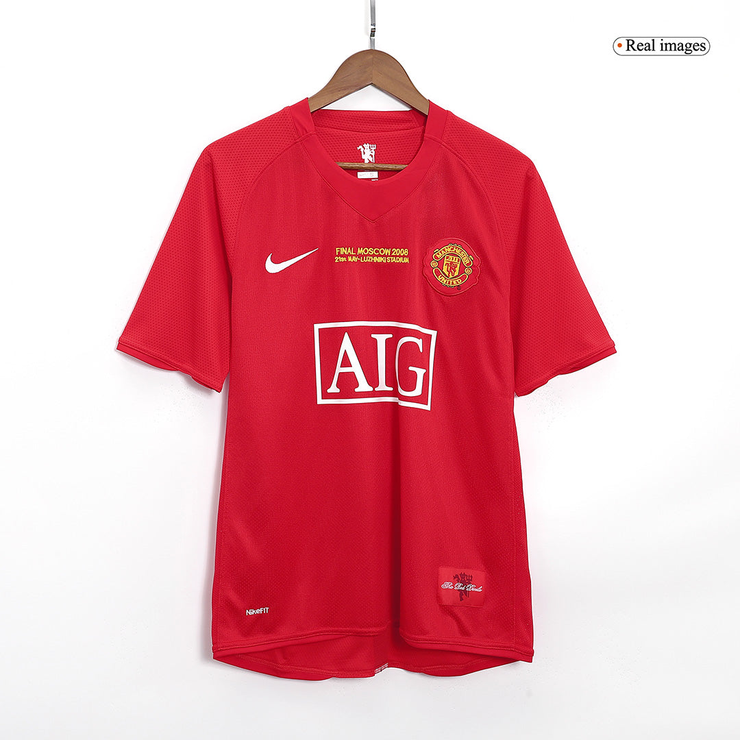 Retro Jersey SCHOLES #18 Manchester United Retro Jersey Home Soccer Shirt 2007/08 - UCL Final