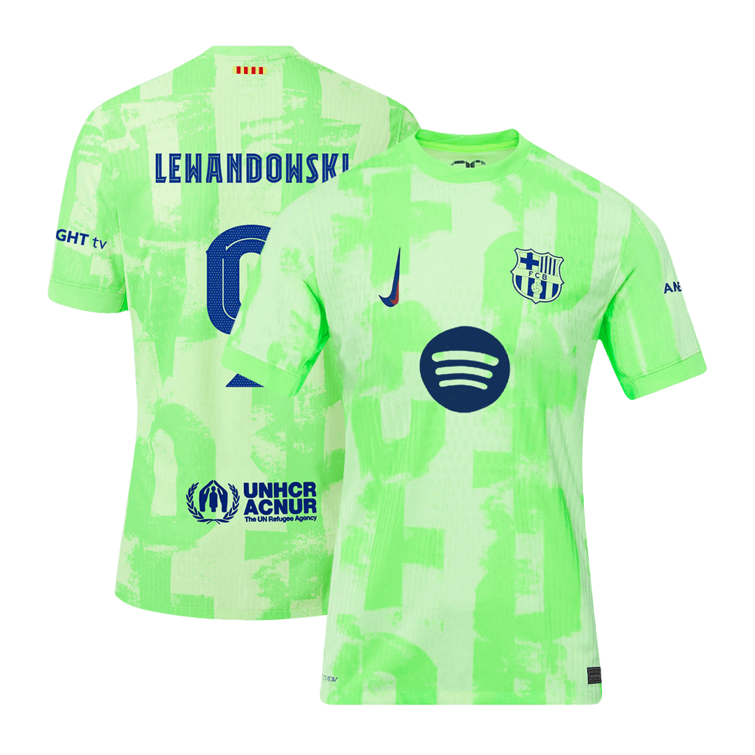 Authentic LEWANDOWSKI #9 Barcelona Third Away Soccer Jersey 2024/25 - UCL¡ꡧSpotify Logo Without Text¡ê?