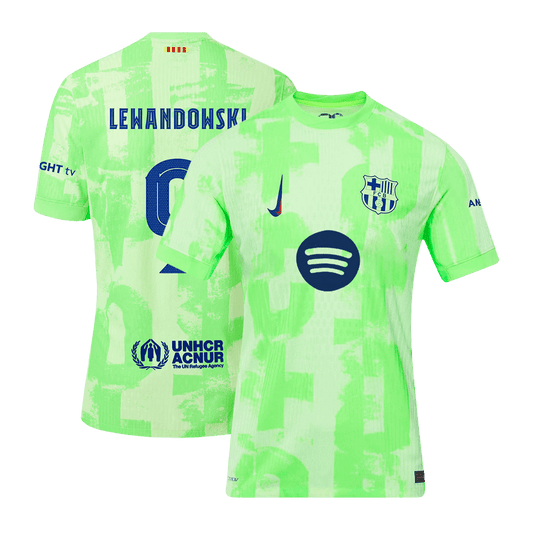 Authentic LEWANDOWSKI #9 Barcelona Third Away Soccer Jersey 2024/25 - UCL¡ꡧSpotify Logo Without Text¡ê?