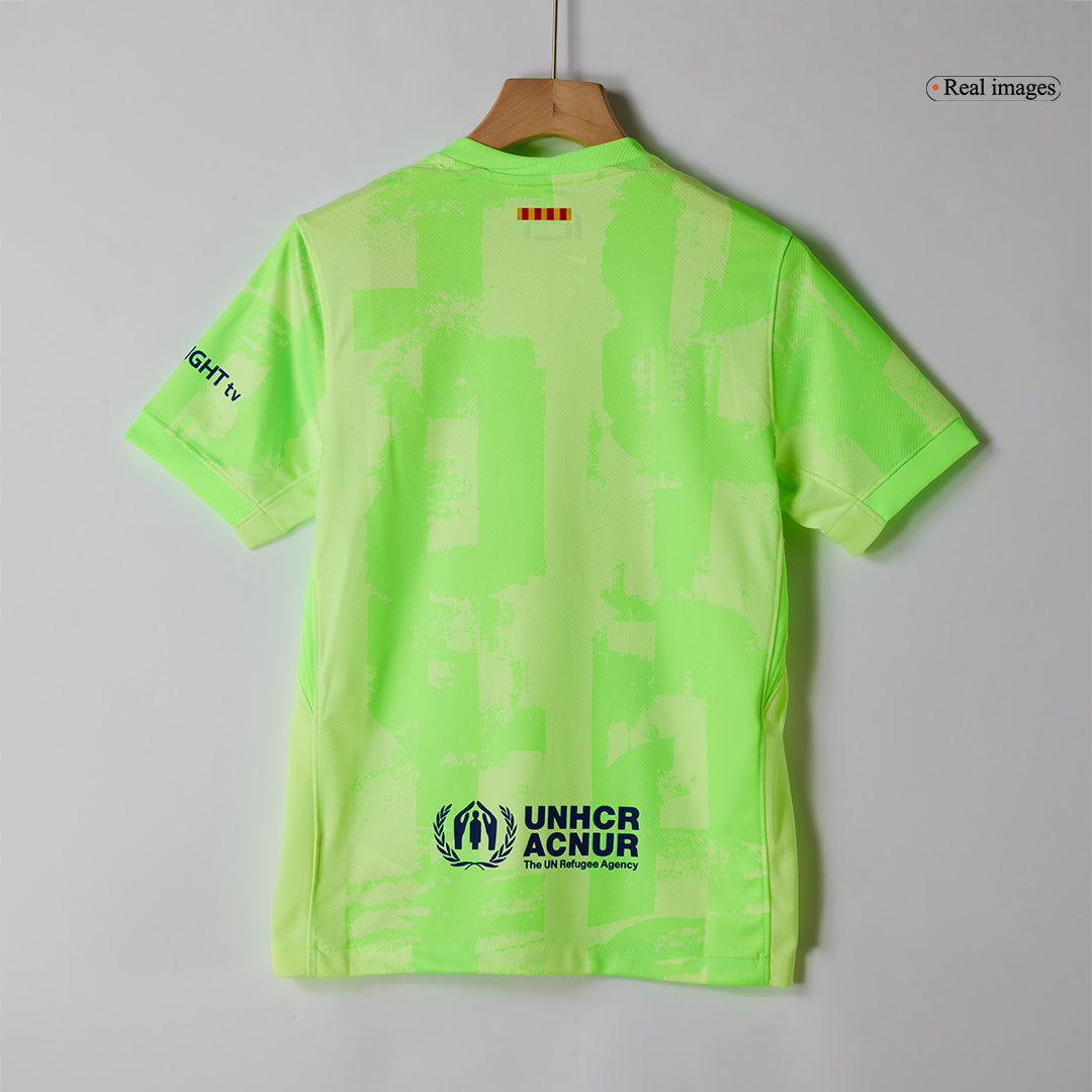 Barcelona Third Away Soccer Jersey Kit(Jersey+Shorts) 2024/25 - UCL (Spotify Logo Without Text)