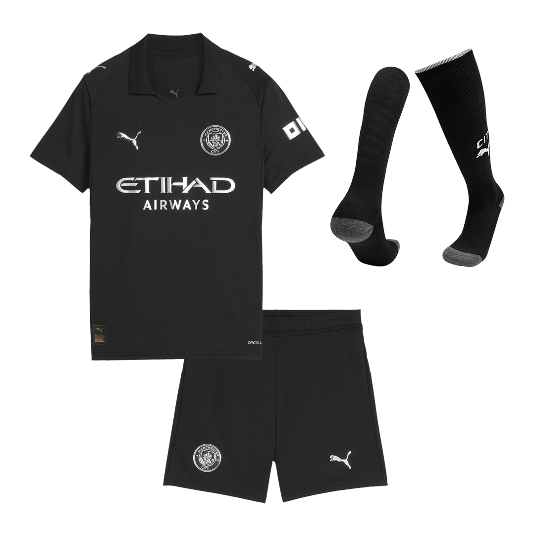 Manchester City Away Kids Soccer Jerseys Full Kit 2025/26