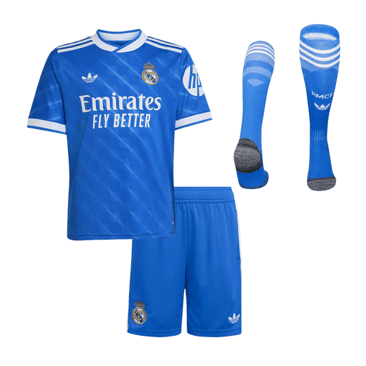 Real Madrid Third Away Kids Soccer Jerseys Full Kit 2025/26