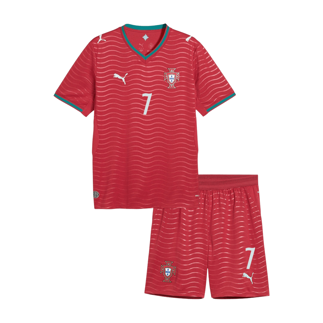 RONALDO #7 Portugal Home World Cup Kids Soccer Jerseys Kit 2026