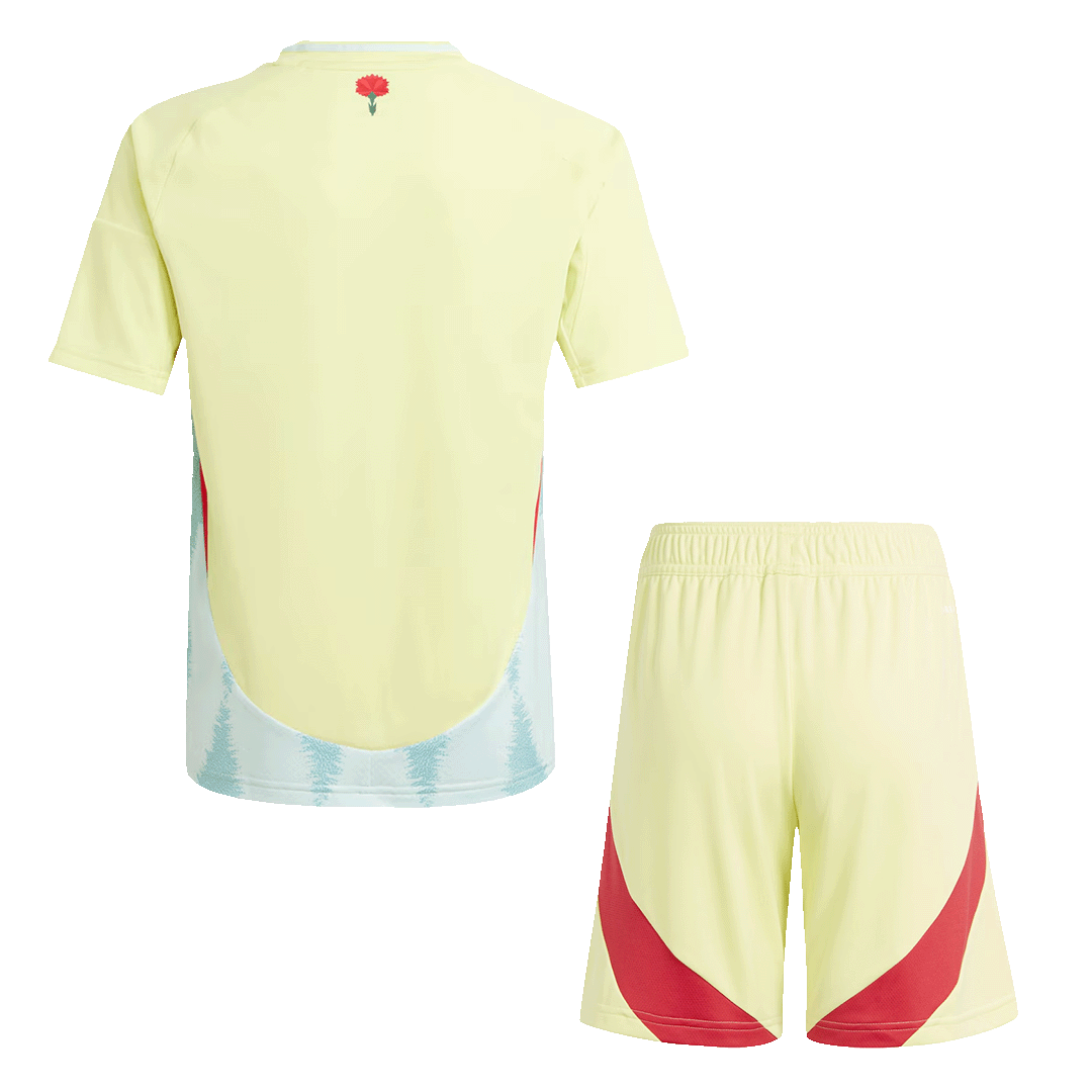 Kid's Spain Away Soccer Jersey Kit(Jersey+Shorts) Euro 2024