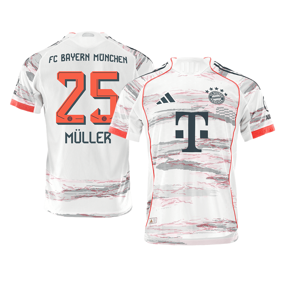 Authentic  MULLER  #25 Bayern Munich Away Soccer Jersey 2025/26 White