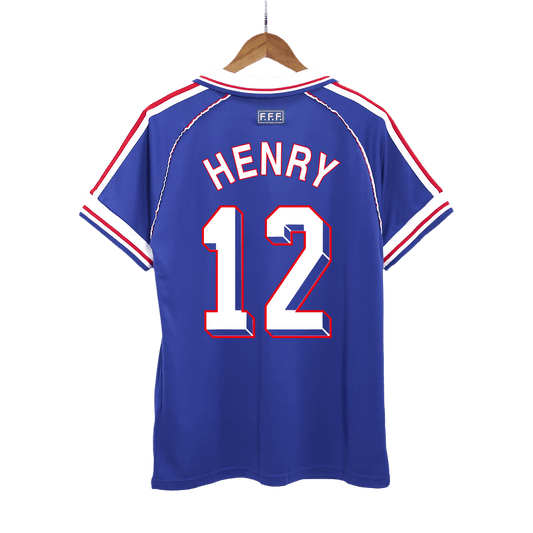 Retro HENRY #12 1998 France World Cup Home Soccer Jersey